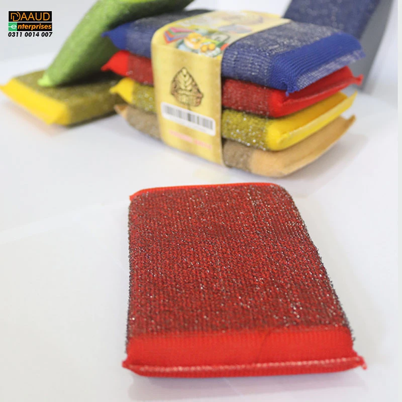 4-pcs-stainless-steel-colour-foam-pad-scrubber