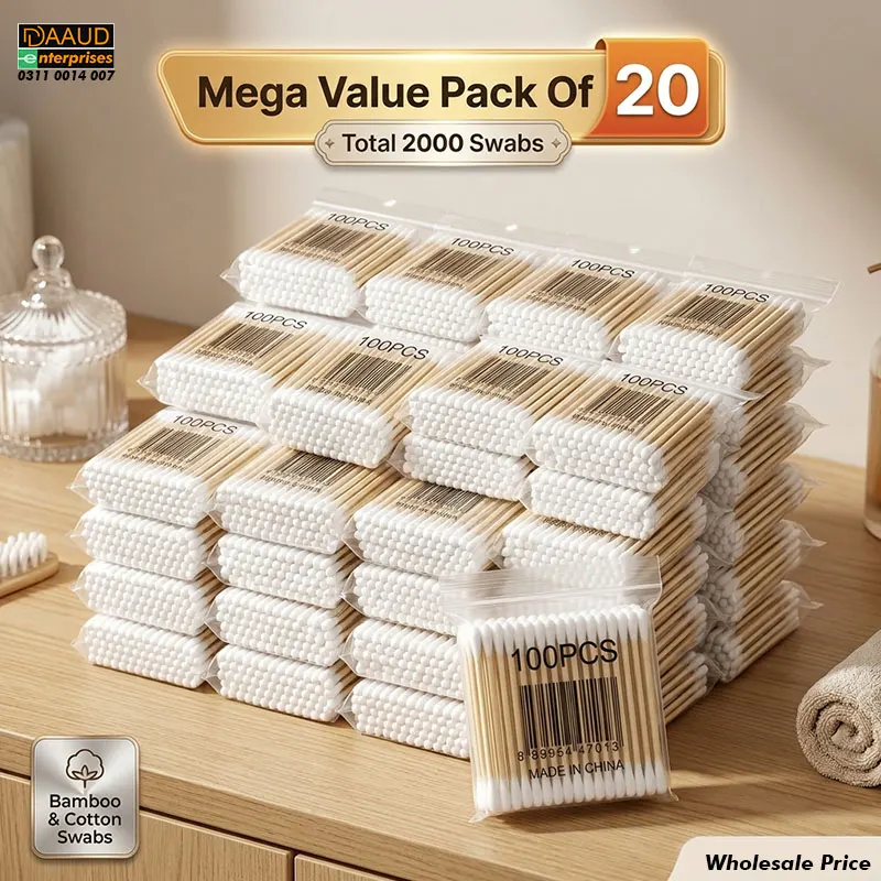 Cotton Buds 100 Pcs – 20 Pack Bundle | 2,000 Cotton Buds - Image 3